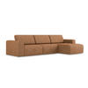 ECKSOFA rechts Strukturstoff Stoff Orange - Terra cotta/Schwarz, Kunststoff/Textil (314/167cm) - Makamii