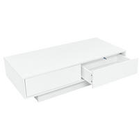 COUCHTISCH 115/55/34 cm in Weiß aus Spanplatte mit LED-Beleuchtung und 2 Schubladen - Weiß, Holzwerkstoff (115/55/34cm) - OKMYHOME