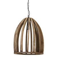 HÄNGELAMPE Haranka Braun Ø47/56 cm - Dunkelbraun, Holz (47/47/56cm) - Light & Living