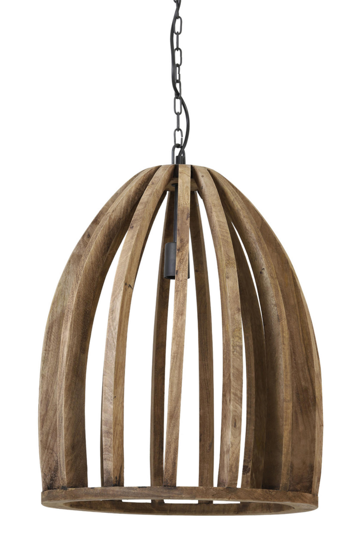 HÄNGELAMPE Haranka Braun Ø47/56 cm - Dunkelbraun, Holz (47/47/56cm) - Light & Living