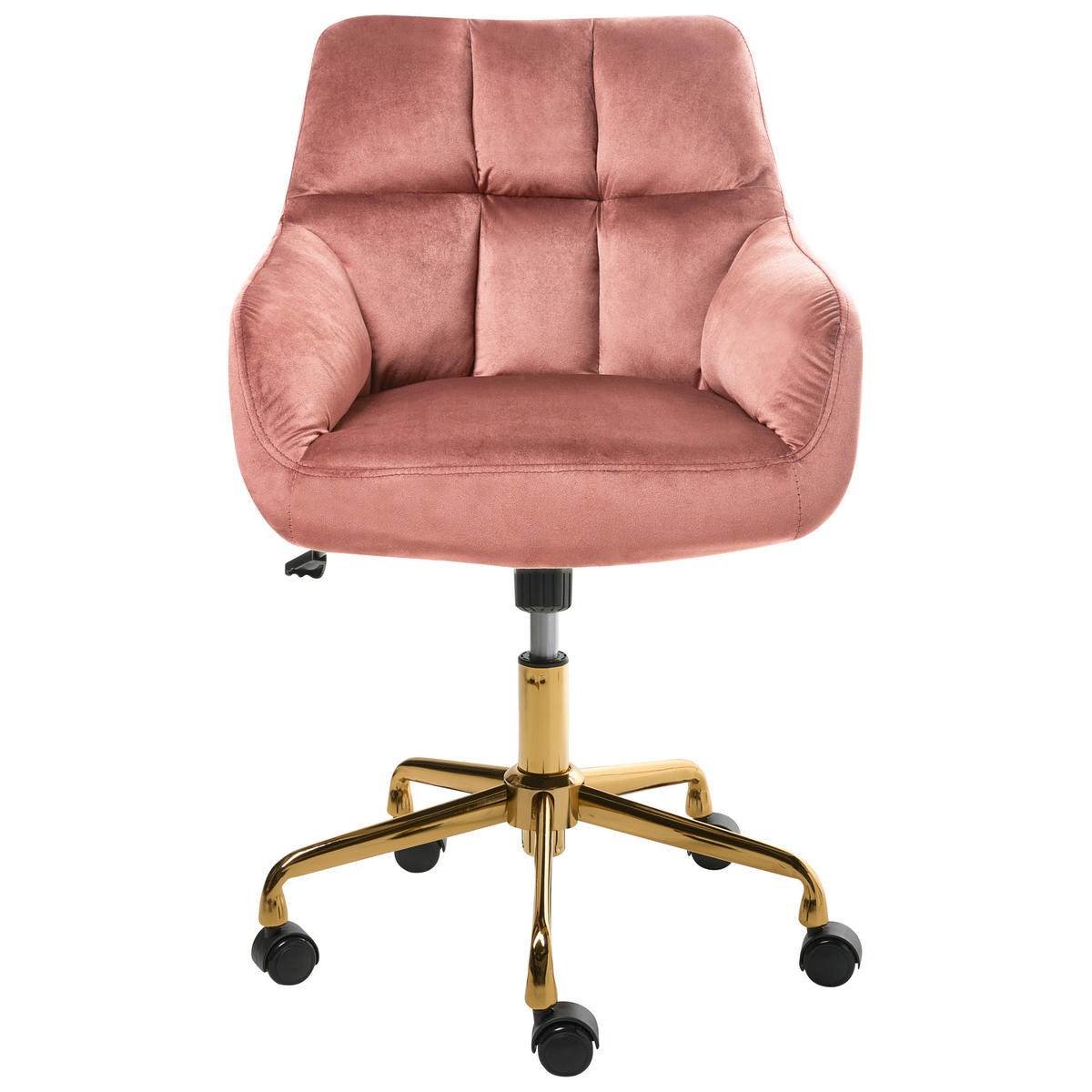 SCHREIBTISCHSTUHL Samtstoff Rosa Palmdale - Pink, Textil (58/87/61cm) - Beliani