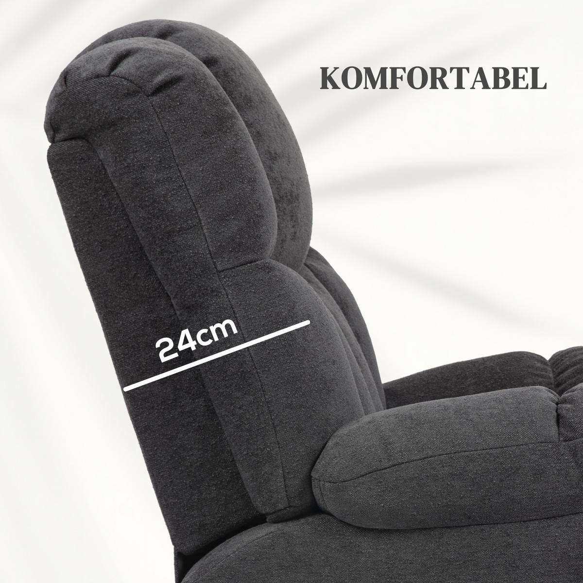 FERNSEHSESSEL mit Aufstehhilfe Elektrisch Relaxsessel mit Liegefunktion Schwarz - Schwarz, Kunststoff (95/107/92cm) - HOMCOM