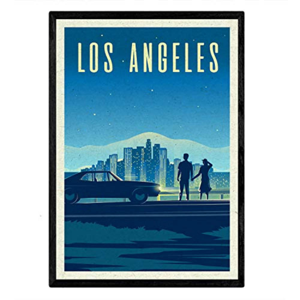 POSTER Los Angeles Stadtfarben A4 Rahmenlos - Klar, Papier (29.7/5/21cm) - Nacnic