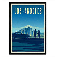 POSTER Los Angeles Stadtfarben A4 Rahmenlos - Klar, Papier (29.7/5/21cm) - Nacnic