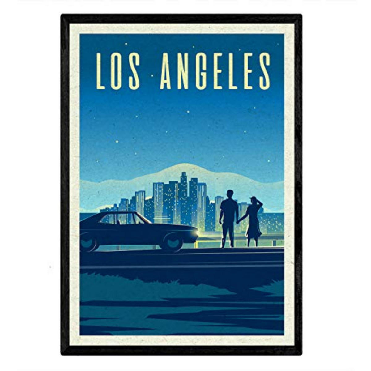 POSTER Los Angeles Stadtfarben A4 Rahmenlos - Klar, Papier (29.7/5/21cm) - Nacnic
