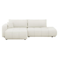 ECKSOFA Furyn O, Seite: Links - Creme/Schwarz, Holzwerkstoff/Kunststoff (262/145cm) - MIRJAN24