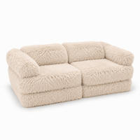 KINDERSOFA Mammoth 6-teilig flauschig - Beige, Textil (120/25/60cm) - MeowBaby