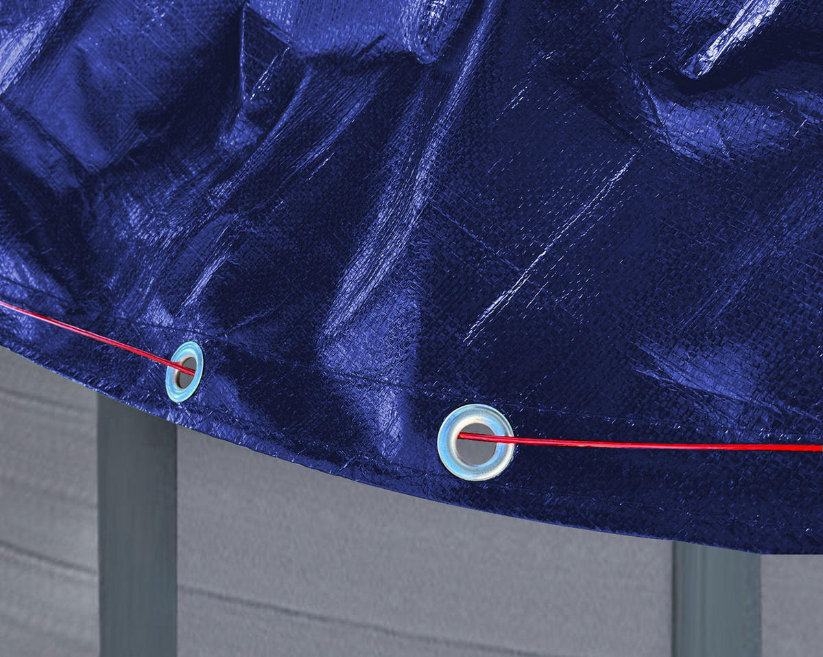 POOLABDECKUNG Rund Planenmaß Ø 420 cm für Pool 320-366 cm Blau - Blau, Kunststoff (420/420cm) - QUICK STAR