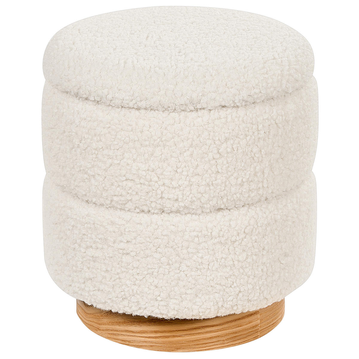POUF Neely 35/35/38 cm - Weiß, Kunststoff/Textil (35/38/35cm) - Beliani