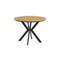 ESSTISCH EVO mit Felge - Hellbraun/Schwarz, Holzwerkstoff/Metall (90/90/76cm) - Meblini