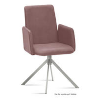 ARMLEHNSTUHL (8er-Set) Dorina 52x92x60 Edelstahl/Rosewood - Edelstahlfarben/Dunkelrosa, Kunststoff (60/92/52cm) - 58aufmkessel