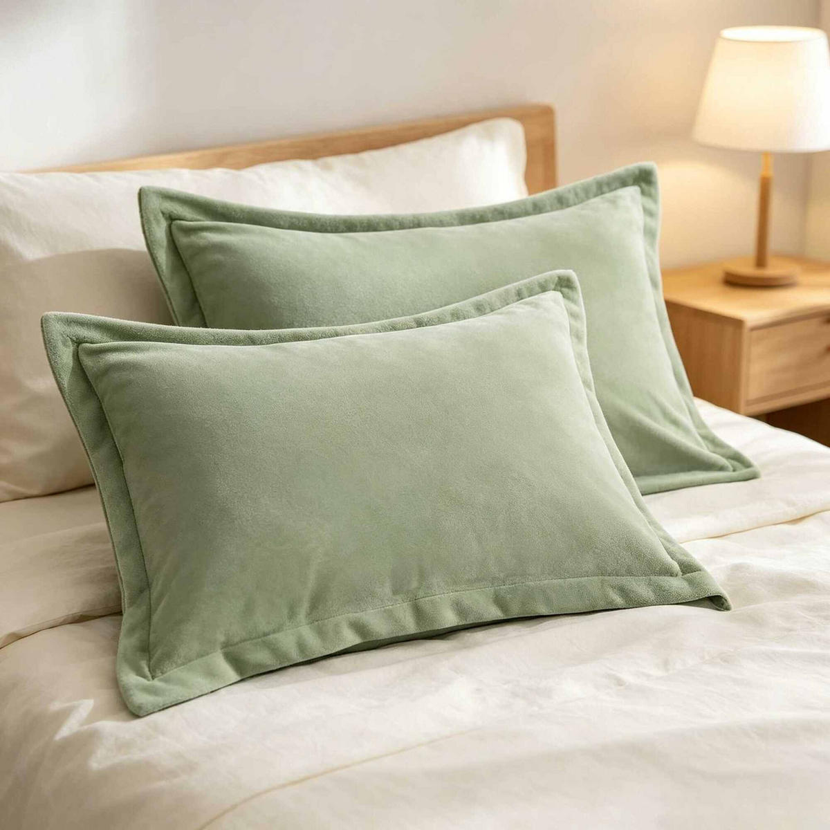 KISSENBEZÜGE – 48*74cm – Hellgrün (Paar) - Hellgrün, Textil (48/74cm)
