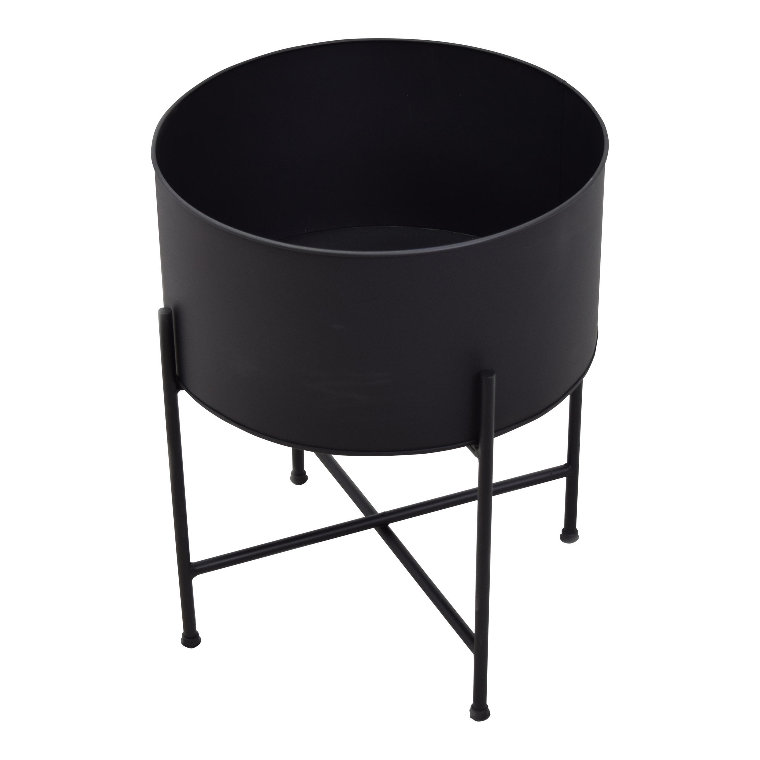STEHENDER PFLANZKÜBEL Flora Schwarz - Schwarz, Metall (40/52/40cm) - LOFT42