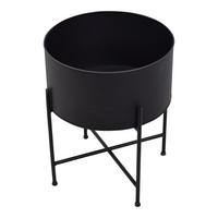 STEHENDER PFLANZKÜBEL Flora Schwarz - Schwarz, Metall (40/52/40cm) - LOFT42