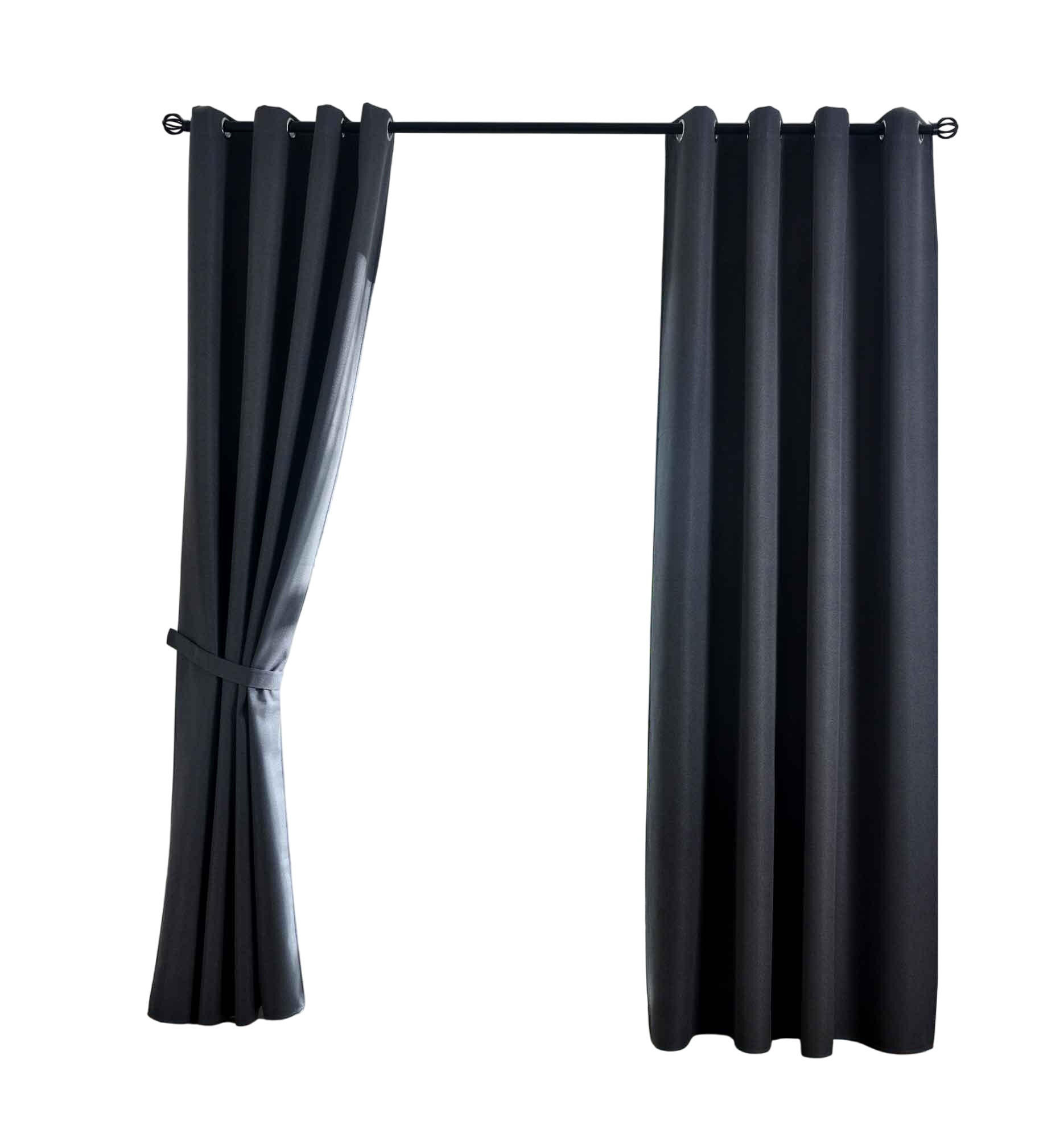 VORHANG 2ER SET »München Dark« HxB 175x145 cm Dunkelgrau - Dunkelgrau, Textil (145/175cm) - Gardinenbox