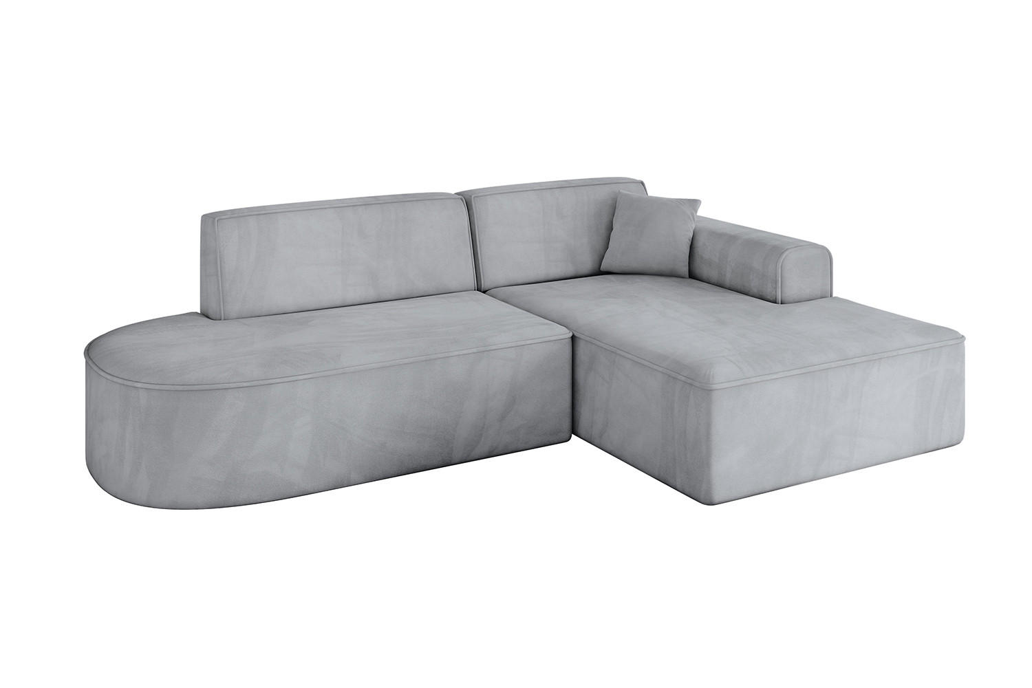 ECKSOFA Ottomane Rechts IREA-L1-v3 - 232x165x77 cm Grau - Titanfarben, Holzwerkstoff/Textil (232/165cm) - ALTDECOR