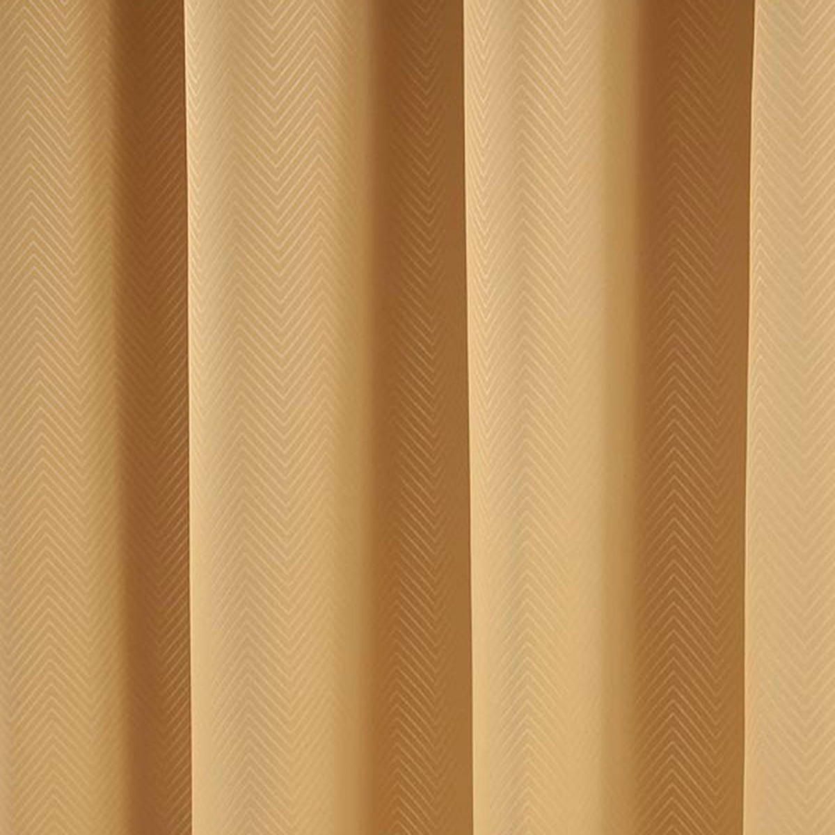 VERDUNKELUNGSVORHÄNGE Fischgrät mit Thermo-Funktion, Ösen 228/137 cm - Currygelb, Textil (228/137cm) - Homescapes