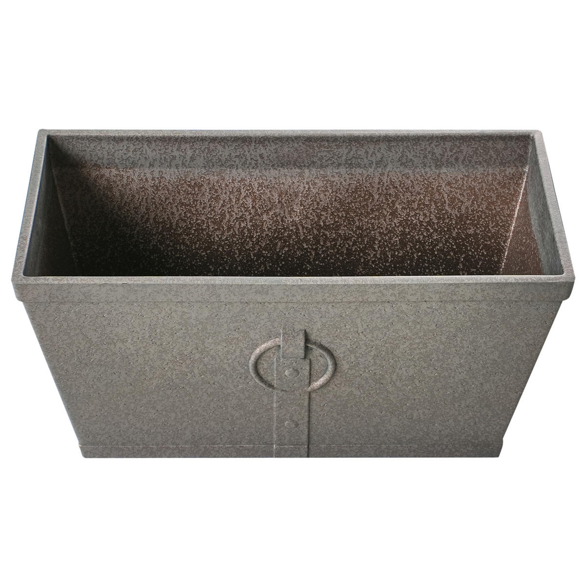 BLUMENTOPF 2er-Set dunkelbraun Rostoptik rechteckig 60/30/30 cm Poria - Braun, Naturmaterialien (30cm) - Beliani