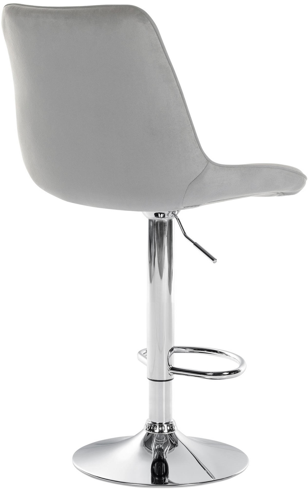 BARHOCKER Tolor Samt chrom grau - Chromfarben/Grau, Textil/Metall (49.5/112/50cm) - TPFLiving