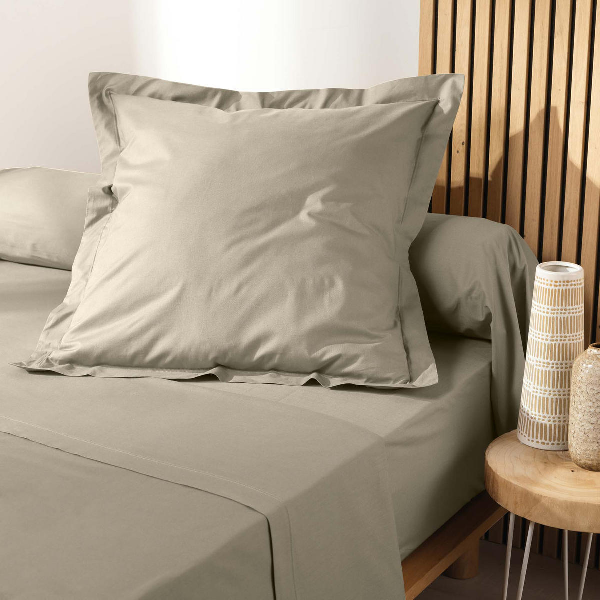 KISSENBEZUG organische Baumwolle Biolina 63/63 cm - Beige, Naturmaterialen (63/63cm) - Douceur d´intérieur
