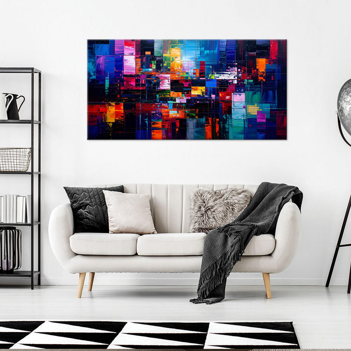 LEINWANDBILD Abstraktion 120x60cm - Multicolor, Textil (120/60cm) - Feeby