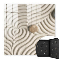 SCHLÜSSELBOX Schwarz 30x30 cm- Türöffnung nach rechts - Zen-Komposition - Creme, Metall (30/30/5cm) - TULUP