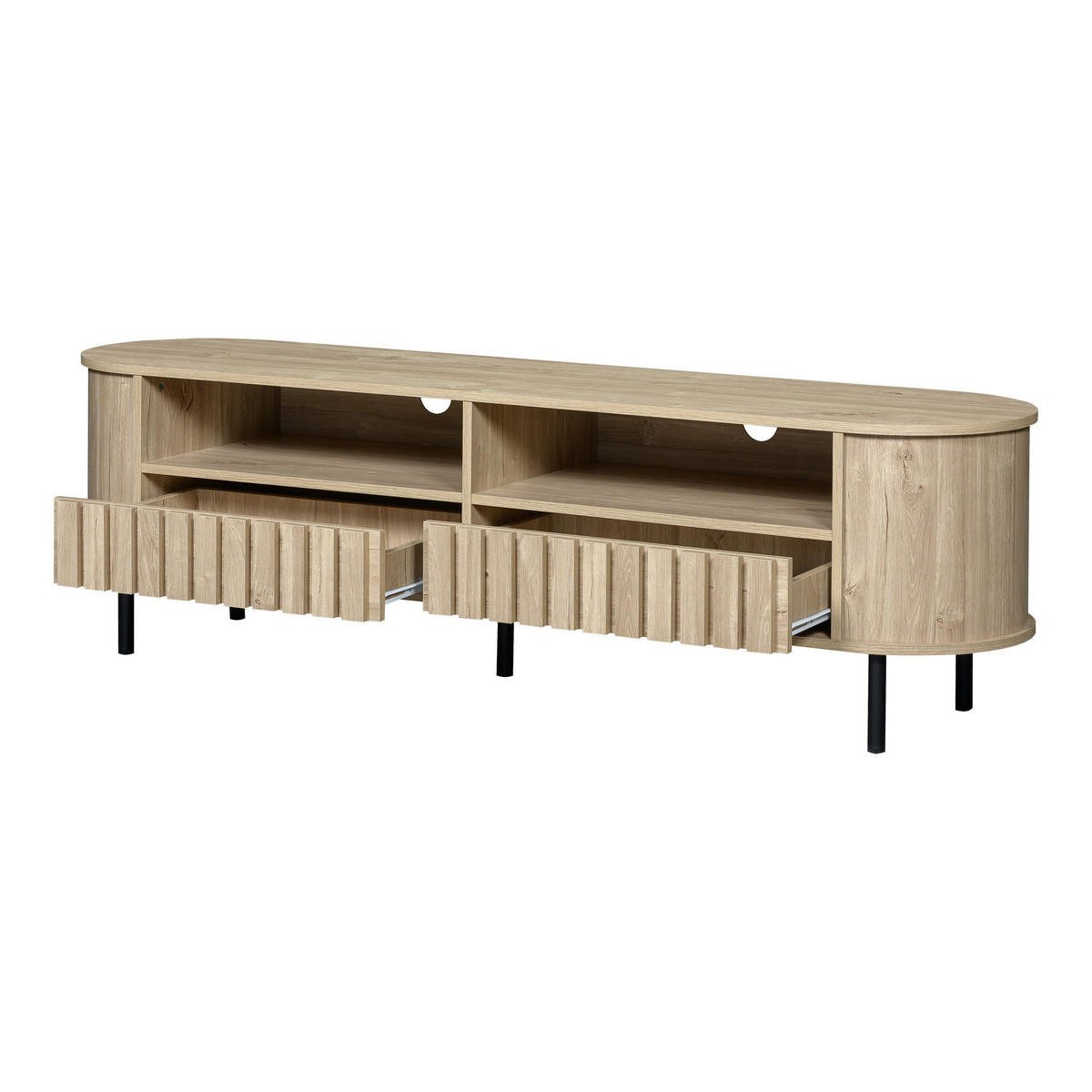 TV-ELEMENT 160/40/48 cm Natürlich mit 2 Schublade und 2 Schränken - Ahornfarben, Holz (160/48/40cm) - Oxeza
