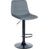 BARHOCKER Lederlook grau - Schwarz/Grau, Textil/Metall (45/89/46cm) - CLP