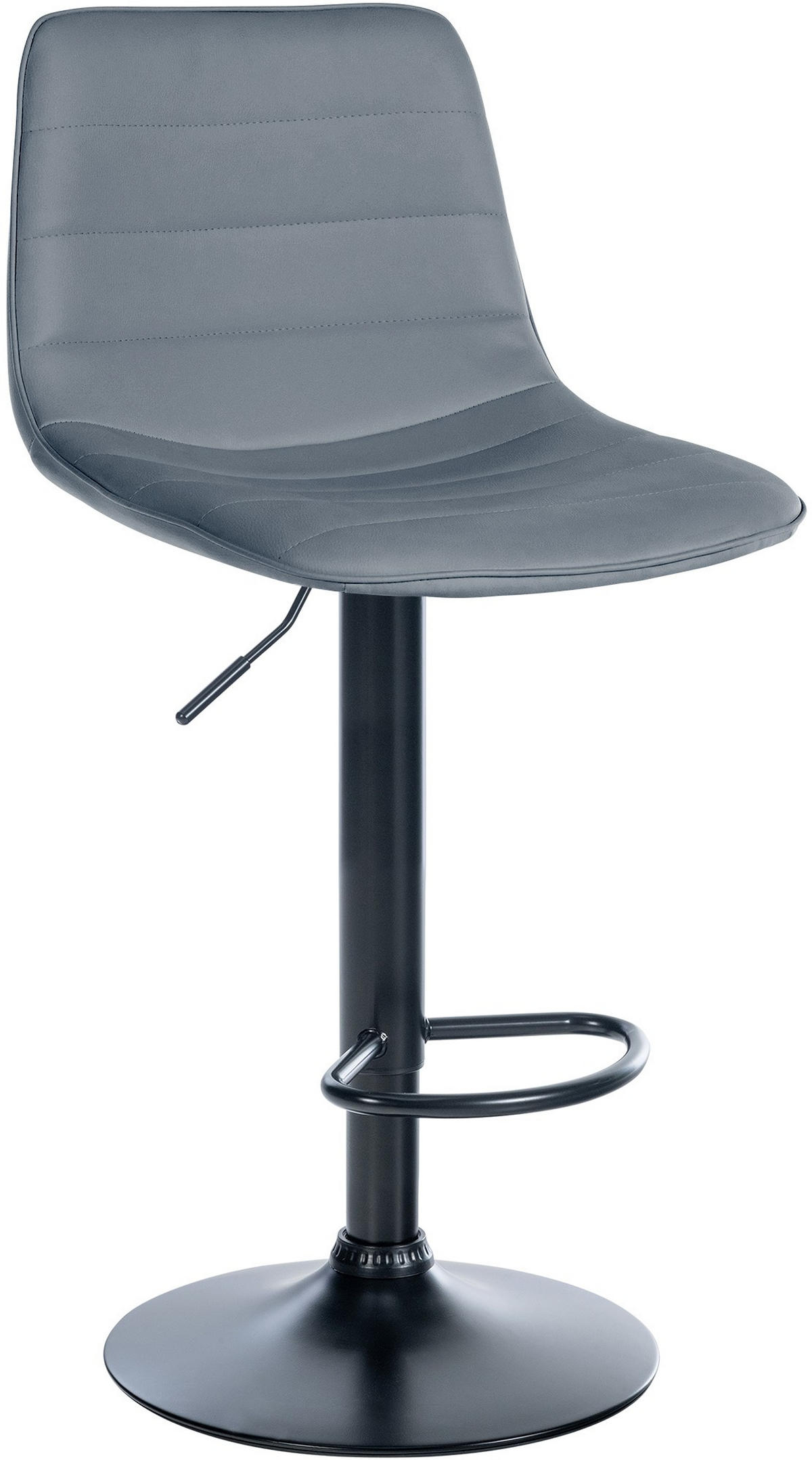 BARHOCKER Lederlook grau - Schwarz/Grau, Textil/Metall (45/89/46cm) - CLP