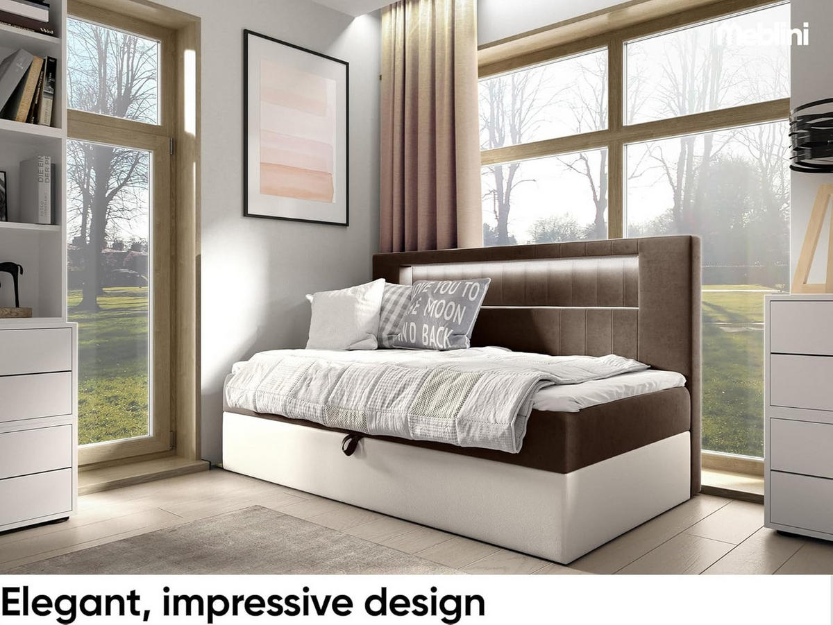 KINDERBETT GARETH 2 - Braun/Weiß, Holzwerkstoff (91/201cm) - Meblini