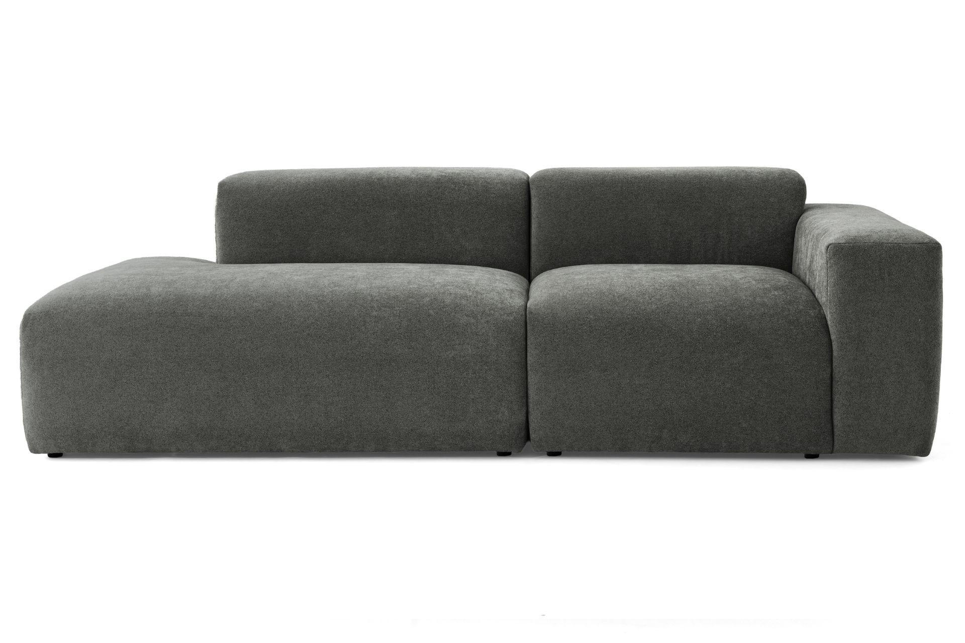 3-SITZER modulares Sofa HEAVEN SET 1 Links, Breite 255 cm Webstoff Dunkelgrau - Dunkelgrau/Schwarz, Holz/Kunststoff (255/71/102cm) - Muffo