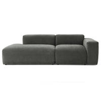 3-SITZER modulares Sofa HEAVEN SET 1 Links, Breite 255 cm Webstoff Dunkelgrau - Dunkelgrau/Schwarz, Holz/Kunststoff (255/71/102cm) - Muffo
