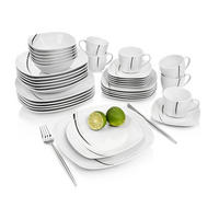 GESCHIRRSET BILGOLA BLACK LINES - 36 teilig aus Porzellan - Weiß, Keramik (29/34.5/43cm) - Sänger