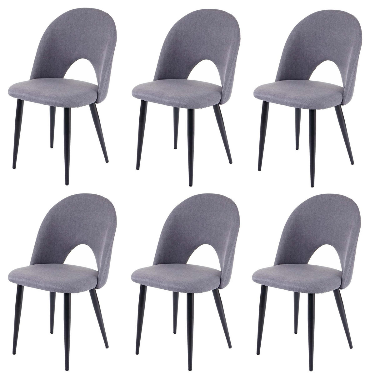 ESSZIMMERSTUHL Grau 6er-Set - Grau, Textil (49/85/53cm) - MCW