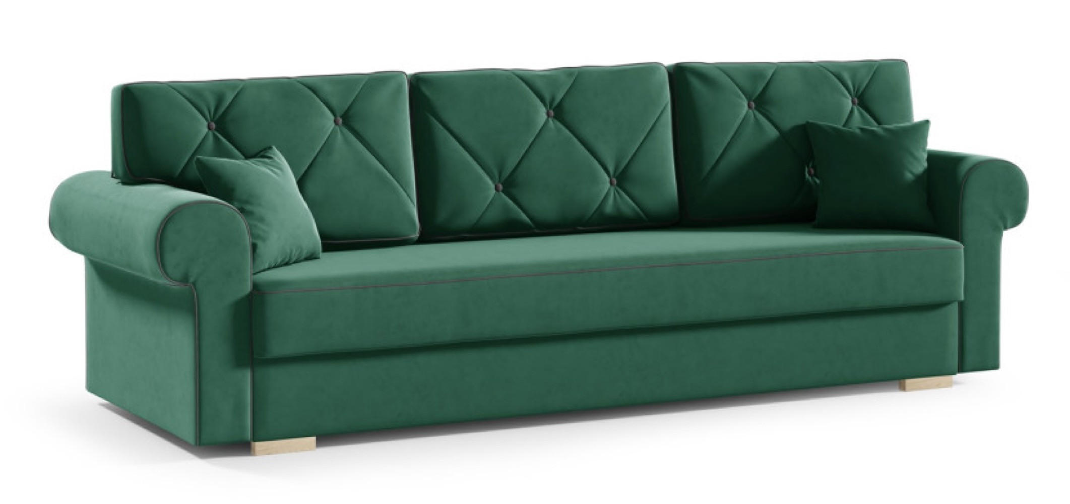 SITZSOFA Grün STAR Mit Bettkasten - Grün, Textil (237/90/85cm) - Sepro Meble