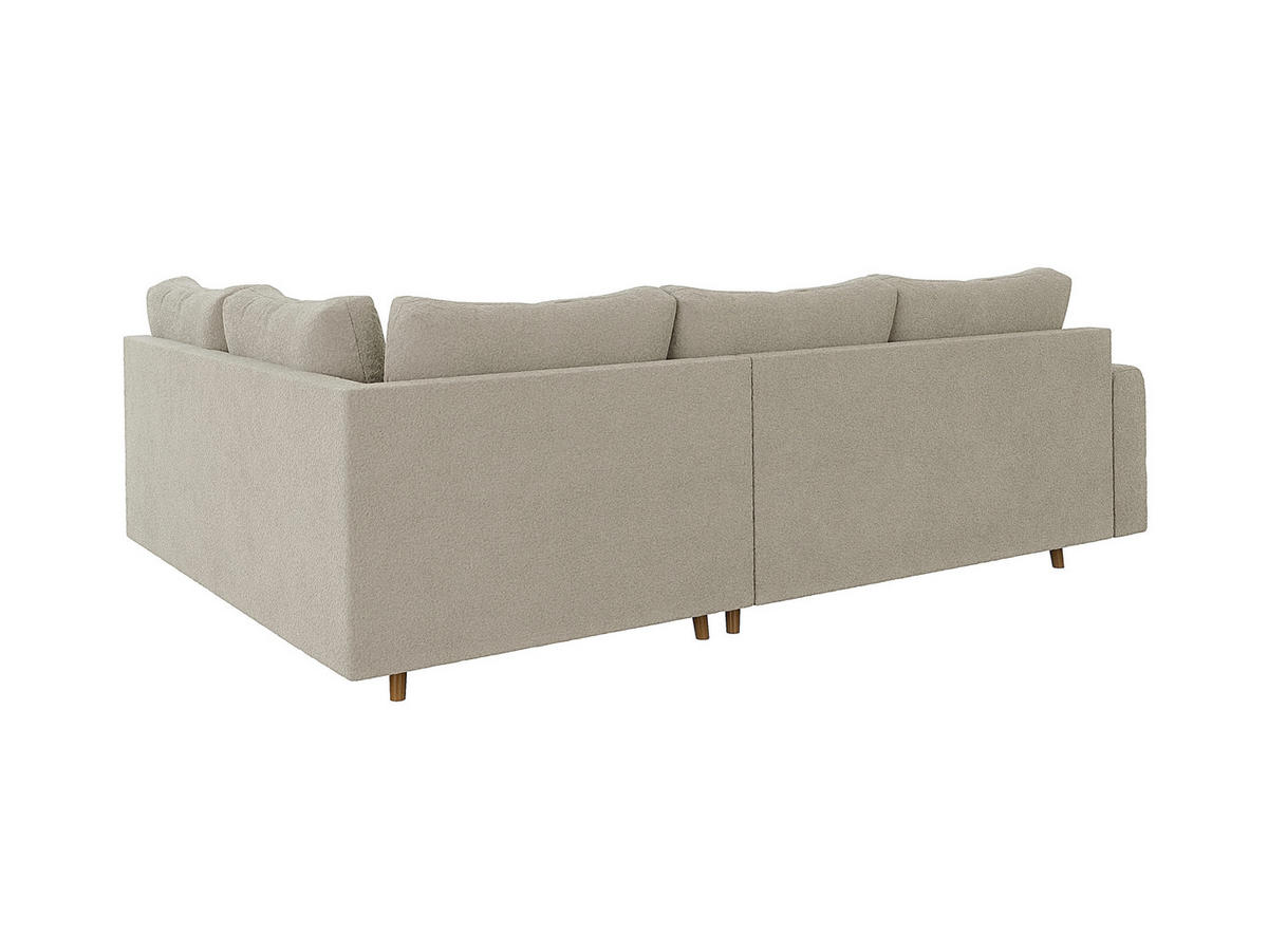 ECKSOFA Henrik Beige Boucle - Ottomane rechts - Beige/Braun, Holz/Textil (231/161cm) - S-Style Möbel
