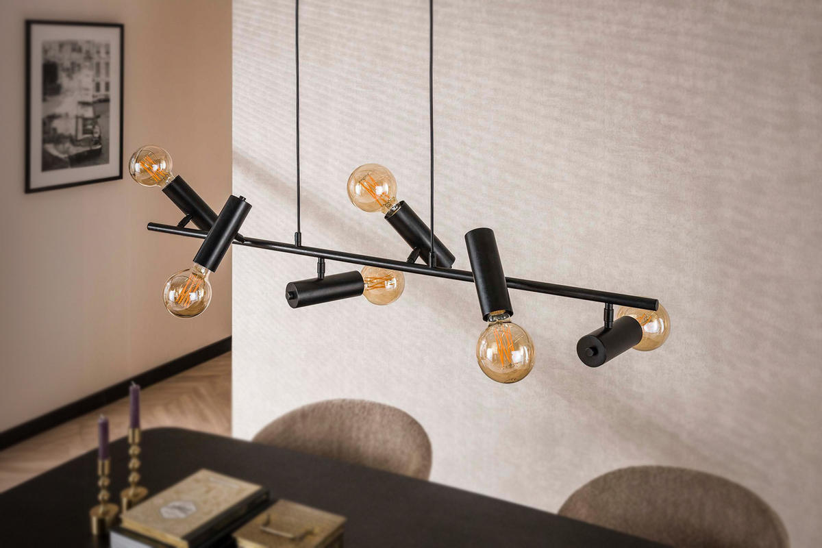 HÄNGELAMPE HAORA Schwarz Metall - Schwarz, Metall (20/110/150cm) - KAWOLA