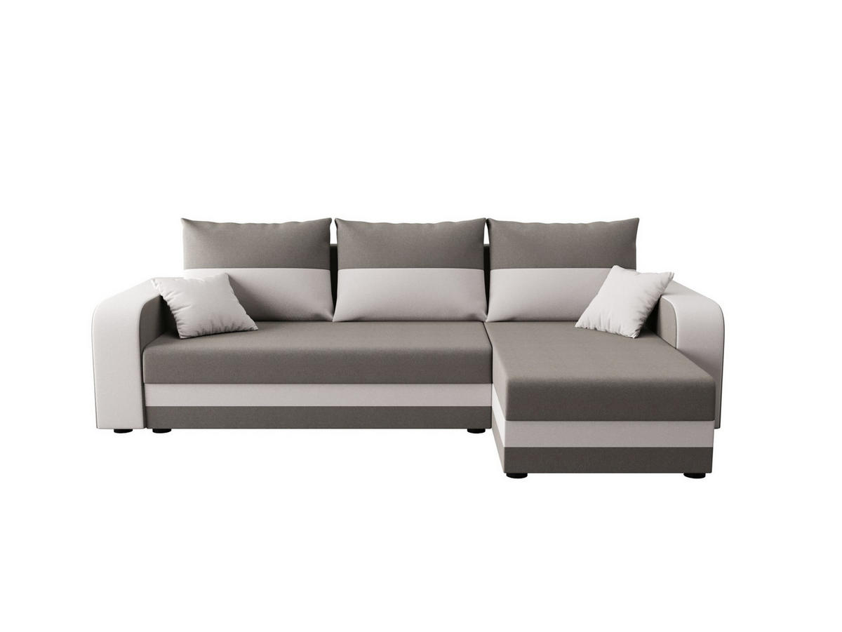 ECKSOFA HEWLET L BIS Sawana 21+01 Rechts mit Schlaffunktion - Grau, Textil (240/140cm) - Bedante