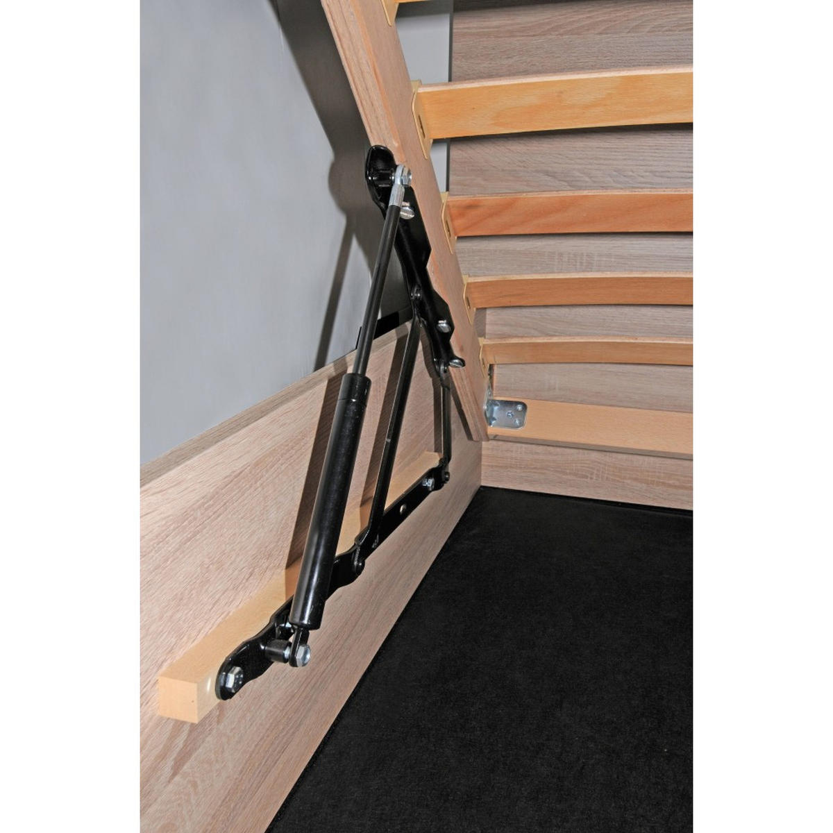 BETTKASTEN MADRID mit Lattenrost/ Bett 90x190 - Eiche gebleicht Dekor - Sonoma Eiche, Holzwerkstoff (90/190cm) - Weber Industries