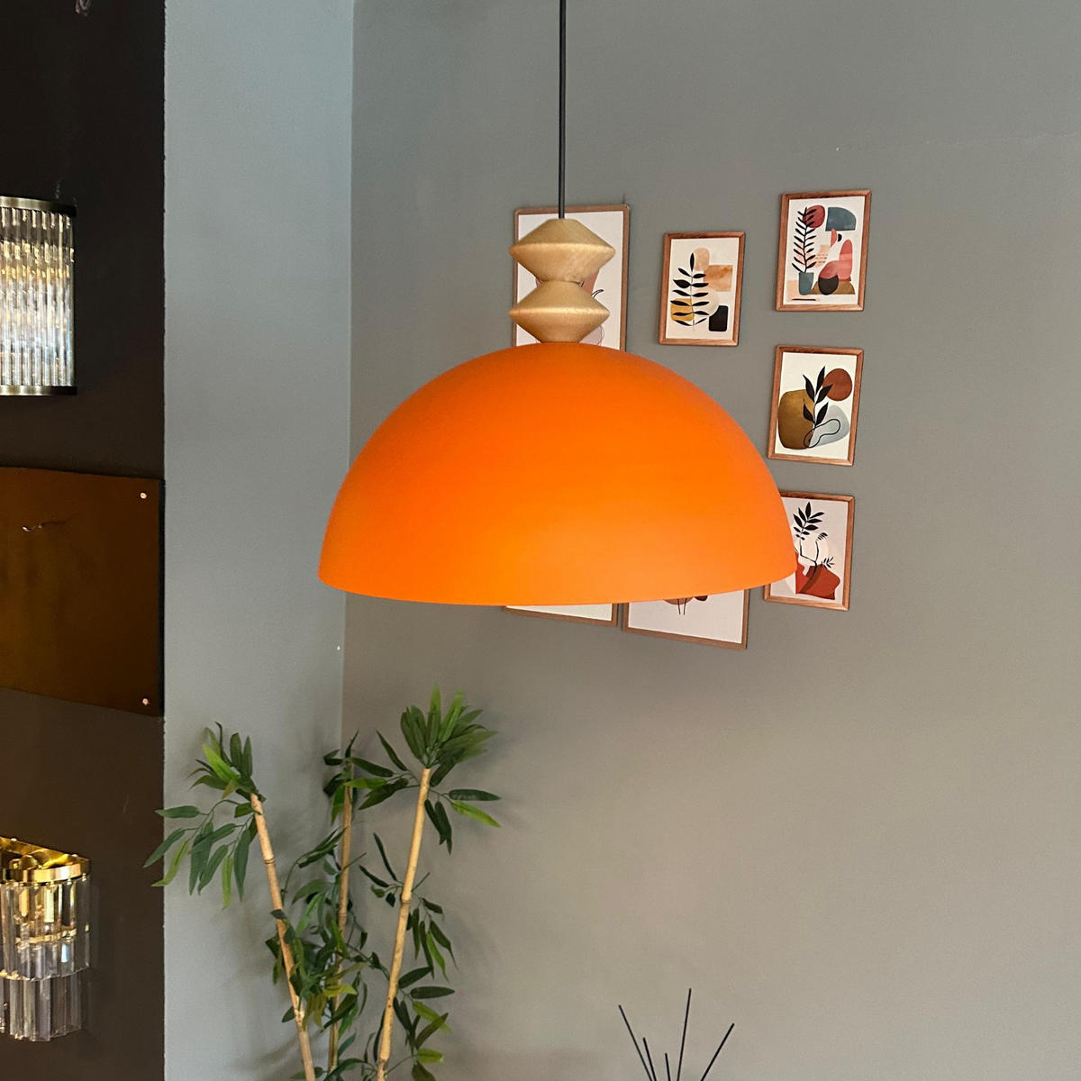 PENDELLEUCHTE QLinate - Orange, Metall (40/40/26cm) - Bamyum