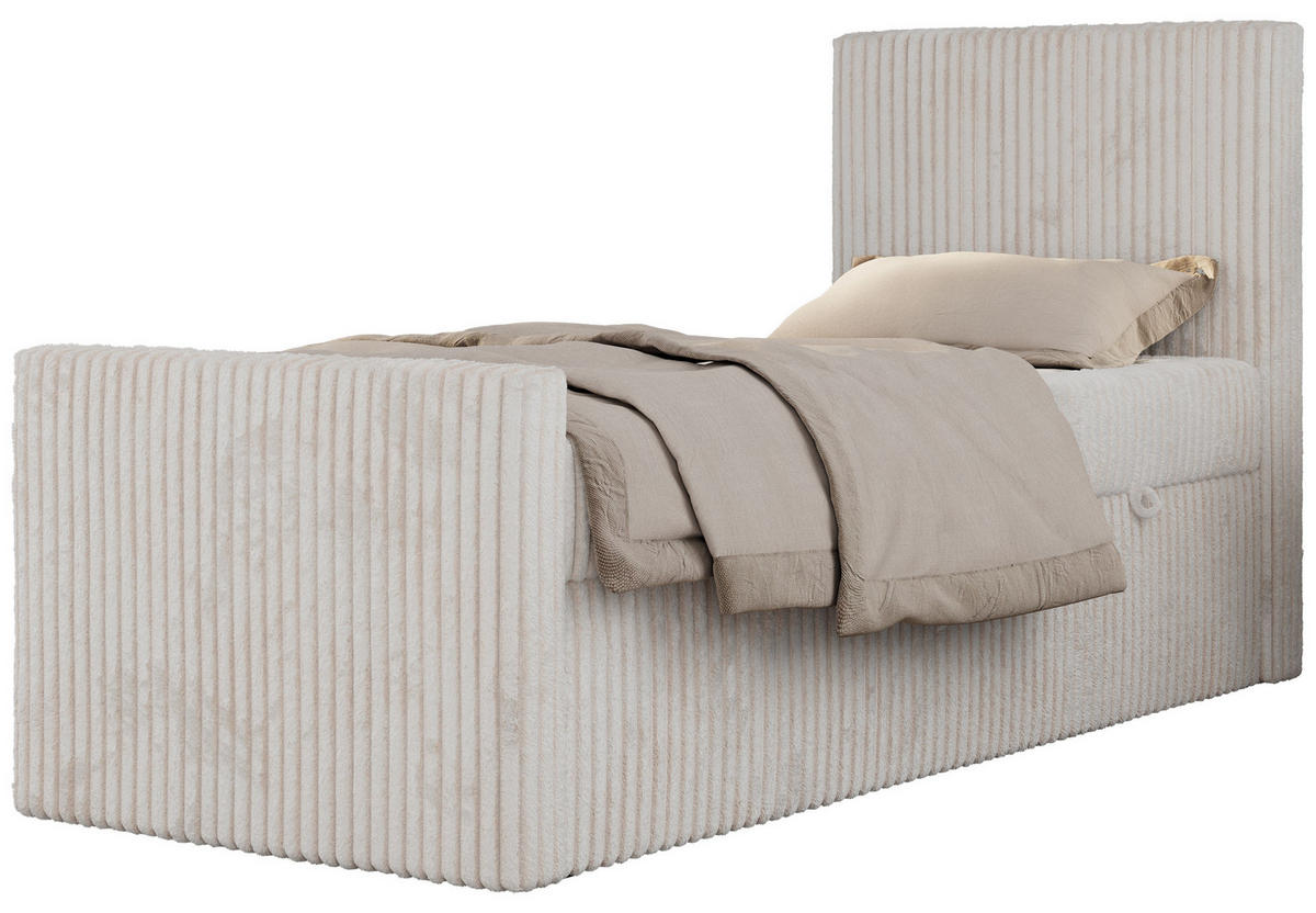 MLÁDEŽNÍ POSTEL TILIO DUO 90/200 - Béžová Manšestr - H3 - Pravá - béžová, textil (90/200cm) - MKS