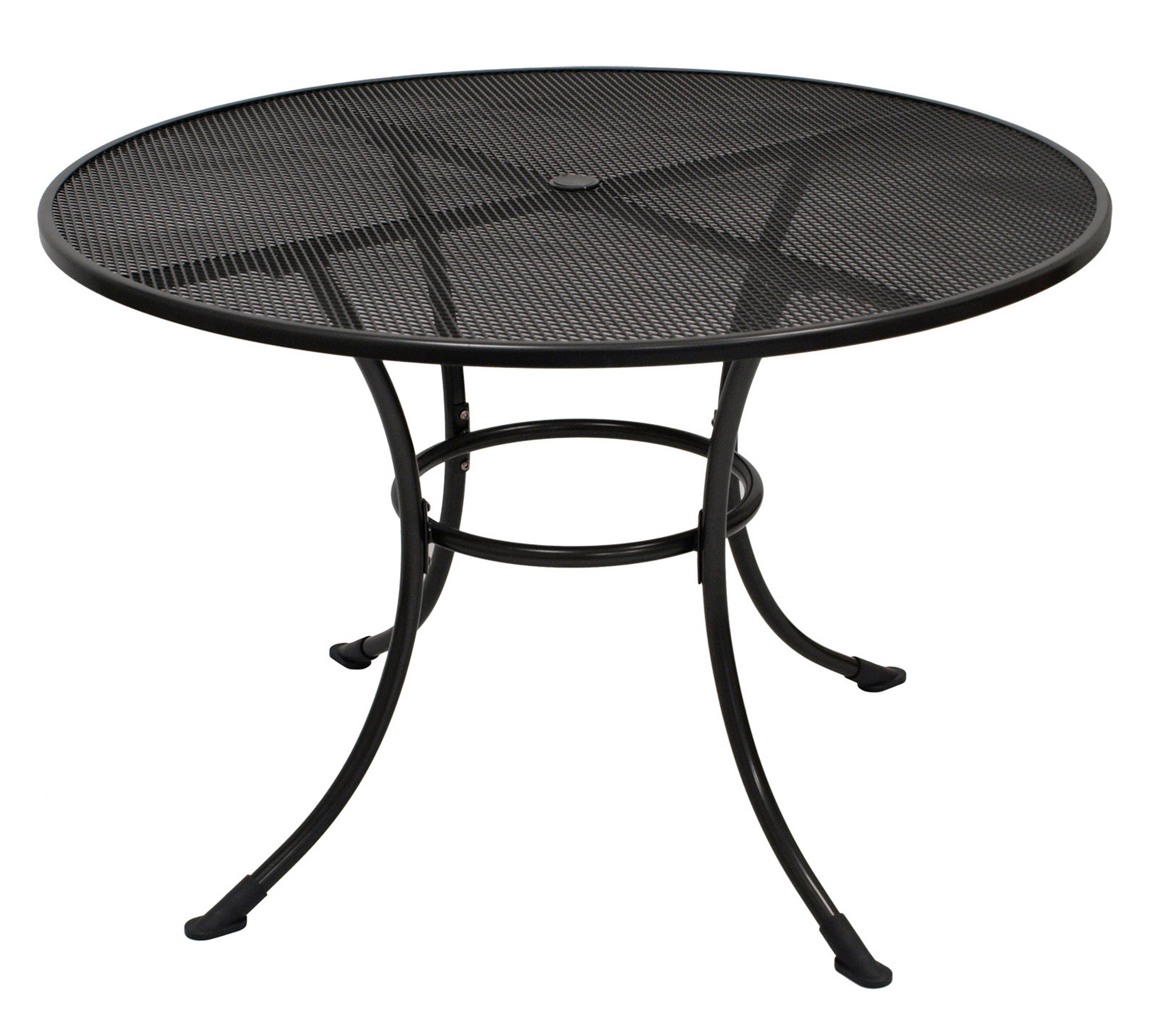 GARTENTISCH Roma 110cm rund mit Schirmloch aus Streckmetall - Grau, Metall (110/110/72cm) - TPFGarden