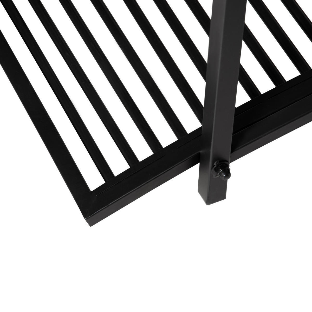 TEICHBRÜCKE Metall Schwarz - Schwarz, Metall (102/48/49cm) - Outsunny