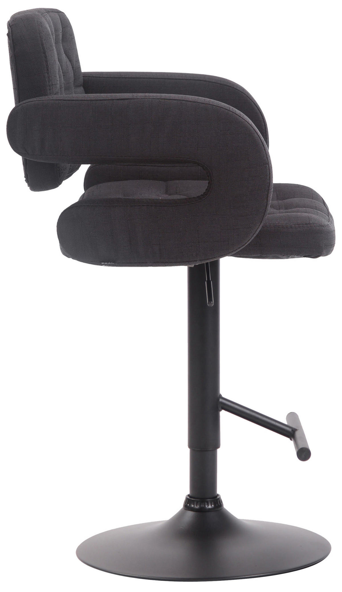 BARHOCKER Dubai, Gestell schwarz, Stoff schwarz, - Schwarz, Textil/Metall (52/100/55cm) - TPFLiving