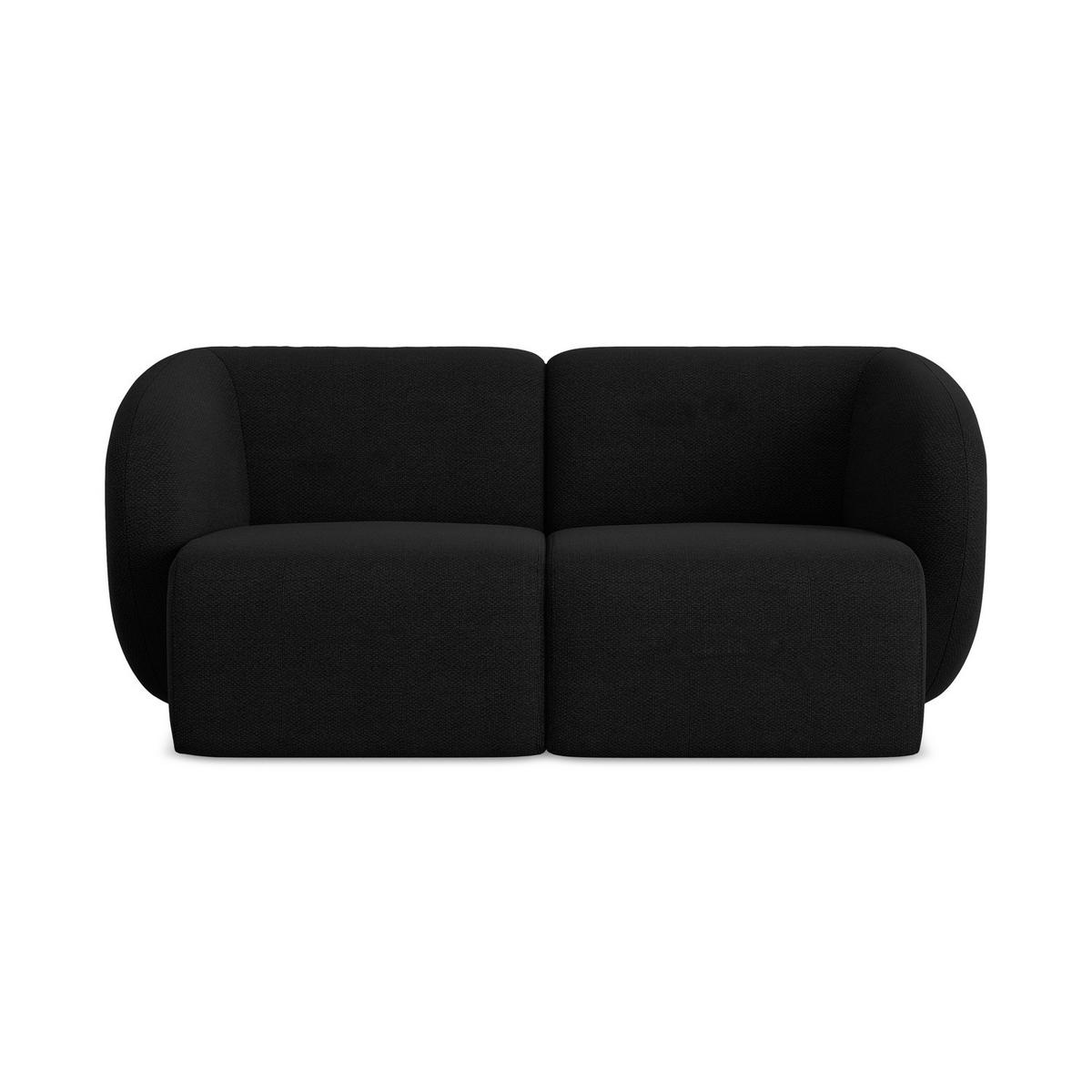 2-SITZER-SOFA Bouclé Stoff Schwarz - Schwarz, Holzwerkstoff/Kunststoff (174/75/94cm) - LaMiaSofa