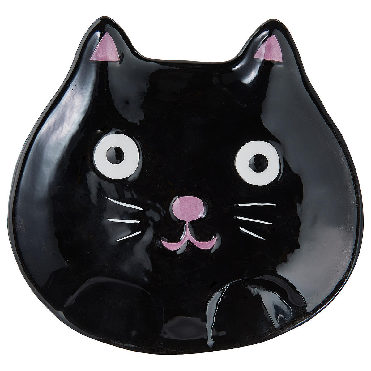 DEKO-TELLER (2er-Set) Halloween Katze - Schwarz, Stein (15cm) - Butlers