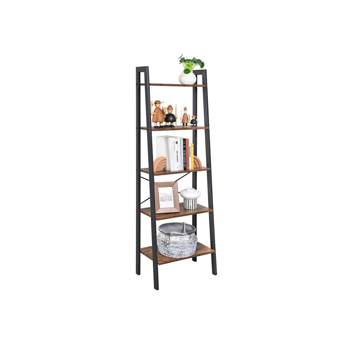 LEITERREGAL STANDREGAL - Braun, Holzwerkstoff (172/34/56cm) - Hansiro