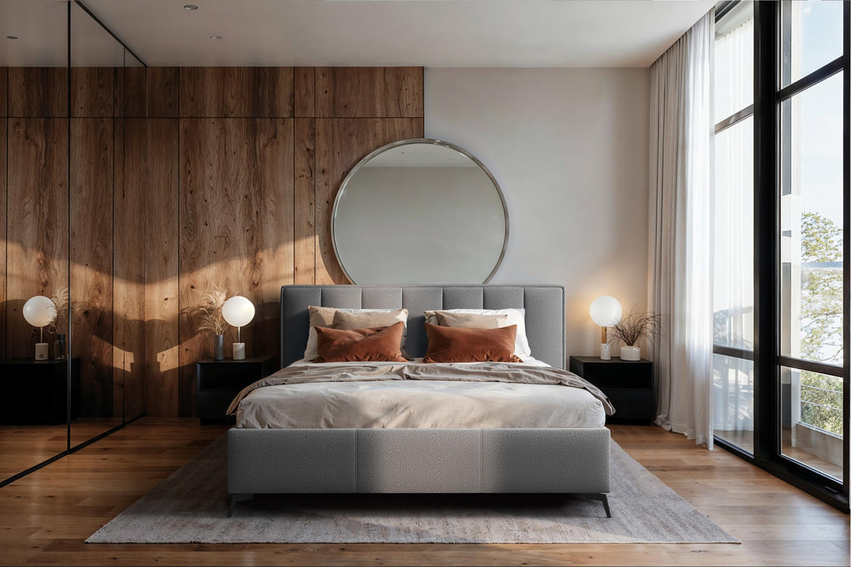 POLSTERBETT Balance 180x200 cm mit Bettkasten und Gasdruckfedern – Grau, modernes Design - Grau, Textil (180/200cm)