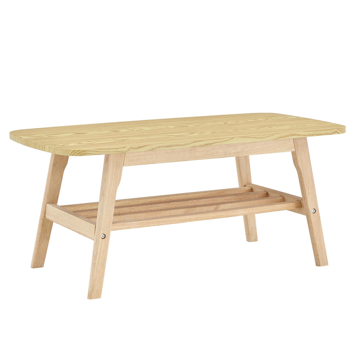 COUCHTISCH 100/48/42 cm cm holzfarben aus Holz mit 2 Ablagen - Eichefarben, Holz (100/48/42.5cm) - OKWISH