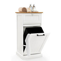 WÄSCHESCHRANK mit Wäschekorb Weiß - Weiß, Holzwerkstoff (40/82/37cm) - COSTWAY
